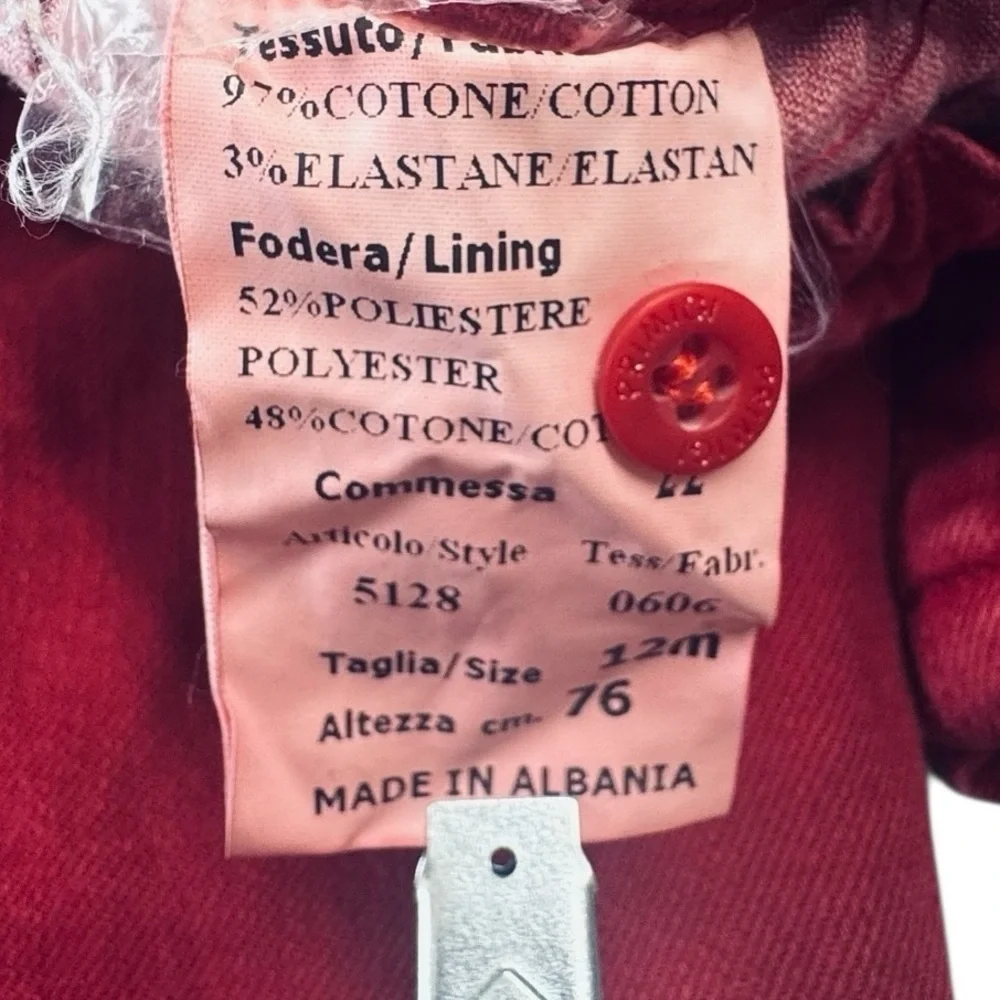 Primigi Baby Pants Red size 12 Months | Italian Brand | Soft Cotton Jeans